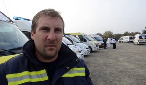 Vannes. Matthieu Le Sausse, président du CNSA du Morbihan, lors de la manifestation des ambulanciers