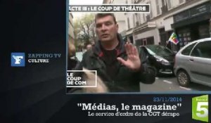 Zapping TV : des journalistes de France 5 malmenés par le service d’ordre de la CGT