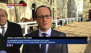 Libération de Serge Lazarevic : "La France ne compte plus d'otages" indique François Hollande