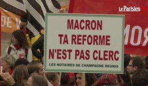 Loi Macron : avocats, notaires et huissiers en colère dans la rue