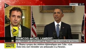 Les larmes du député EELV François-Michel Lambert après l'annonce du rétablissement des relations entre les États-Unis et Cuba