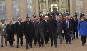 Marche républicaine : membres du gouvernement et leaders de l'opposition quittent ensemble l'Elysée