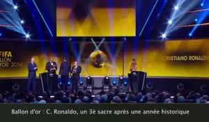 C. Ronaldo remporte le Ballon d'Or pour la troisième fois !