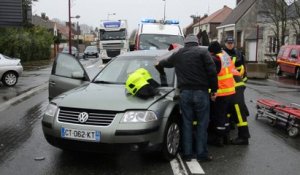 Calais : désincarcération d'un automobiliste suite à un accident route de Saint-Omer