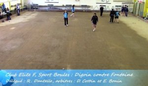 Quatrième tour, Digoin contre Fontaine, Sport Boules, J6 Elite Féminine, Saison 2014 /2015