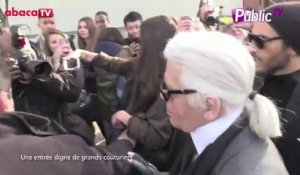 Exclu Vidéo : Fashion Week de Paris : Karl Lagerfeld au défilé de Dior
