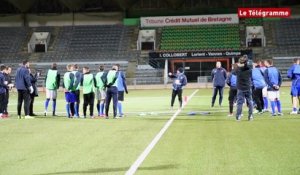 Coupe de France. Concarneau - Guingamp. L'entraînement des Concarnois au Moustoir