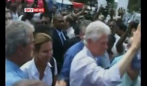Georges Bush en visite  en Haïti