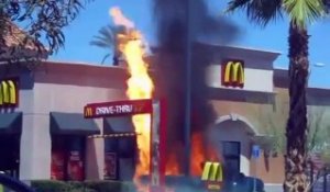 Une voiture prend feu dans le drive du Mc Donald