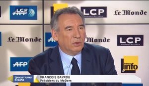 François Bayrou, invité de Questions d'Info sur LCP - 040315