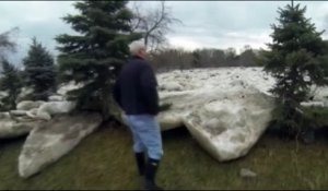D'énormes blocs de glace déforment le paysage dans l'Ohio