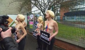 Les FEMEN perturbent le vote de Marine Le Pen