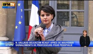 Pédophilie dans les écoles: "une enquête administrative a été diligentée", annonce Vallaud-Belkacem