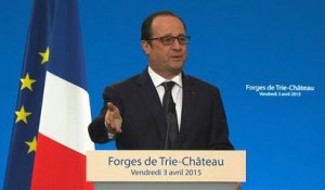 Discours lors du déplacement aux Forges de Trie-Château