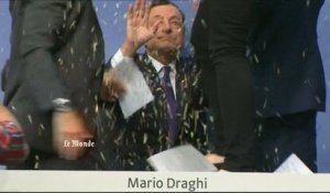 Attaque de confettis en pleine conférence de presse de la BCE