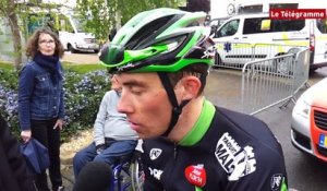 Tour de  Bretagne : 1ère étape.  Adrian Stien vainqueur et la réaction d'Anthony Delaplace, 7e de l'étape