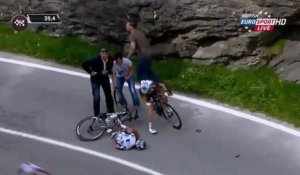 La chute de Domenico Pozzovivo lors du Giro d'Italia 2015