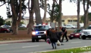 Des policiers frappent un homme à terre en Californie