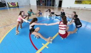 Entrainement de patinage artistique a roulettes pour le championnat de France à Mouvaux