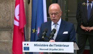 Conférence de presse commune de Bernad Cazeneuve et Najem Gharsalli, son homologue tunisien