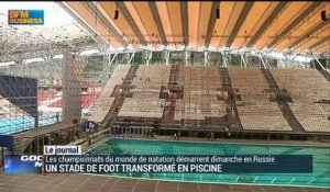 Un stade de foot transformé en piscine