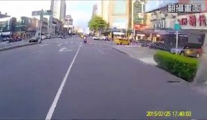 Course poursuite en deux roues à Taïwan