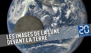 La Lune photographiée devant la Terre