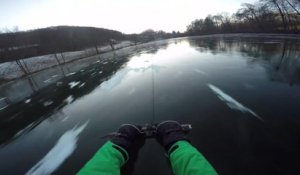 Une glissade en luge à plus de 80km/h sur un lac gelé qui se termine mal
