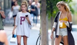 Hailey Baldwin sort sans pantalon à New York