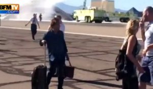 Un avion prend feu sur le tarmac de l'aéroport de Las Vegas