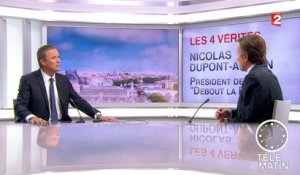 Les 4 Vérités-Nicolas Dupont-Aignan : l'Europe doit dire "stop" aux réfugiés