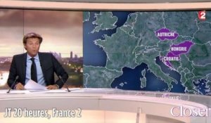 JT France 2 20 heures - L' Autriche prend la place de la République Tchèque sur une carte du journal de Laurent Delahousse