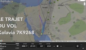 Le trajet du vol Kolavia 7K9268 entre Charm el-Cheikh en Egypte et Saint Petersbourg en Russie