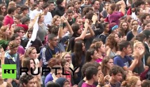 Les étudiants italiens se mobilisent contre les réformes Renzi près du ministère de l'Éducation