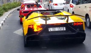 Lamborghini en feu à Dubaï