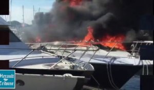 CAP D'AGDE - 2015 - Deux bateaux en feu au CAP D'AGDE : Deux blessés légers