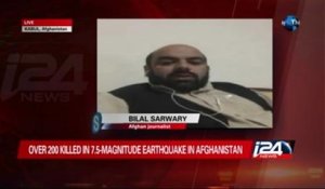 A powerful 7.5-magnitude earthquake struck a remote area of northeastern Afghanistan today, killing more than 200 people locally and in Pakistan. Shockwaves were also felt in India's capital . i24news correspondent Uri Shapira has more