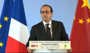 Discours lors du sommet franco-chinois Économie et Climat