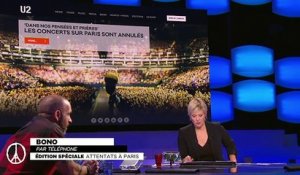 Attentats de Paris : témoignage de Bono (Grand Journal)