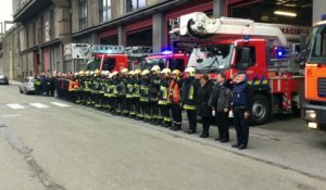 Un hommage à la caserne des pompiers de Charleroi