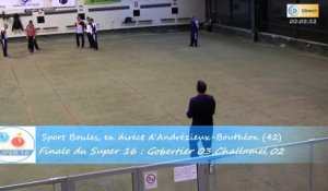 Mène 3, finale du Super 16 Masculin, Challamel contre Gobertier, Sport Boules, Andrézieux-Bouthéon 2015