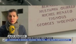 La faute d'orthographe sur la plaque commémorative à Charlie Hebdo- ZAPPING ACTU DU 04/11/2015