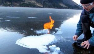 Faire bruler du méthane sous la glace