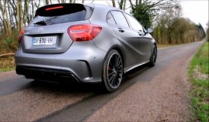 Essai Mercedes-AMG A 45 son extérieur accélération