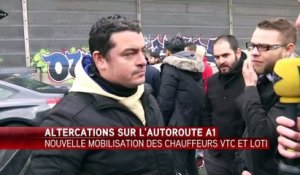 Tensions entre des chauffeurs de VTC et des policiers sur l'A1