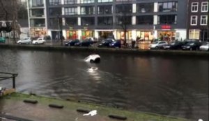 Quatre passants sautent dans le canal pour sauver une mère et son bébé