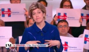 Daphné Bürki grimée en Hillary Clinton à l'occasion du Super Tuesday