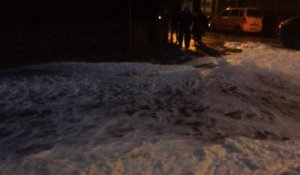 Tempête : de l'écume dans les rues de Saint-Malo