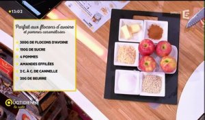 recette : parfait aux flocons d'avoine et pommes caramélisées