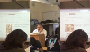 Un professeur oublie de débrancher le vidéo projecteur et regarde des photos sexy sur Facebook